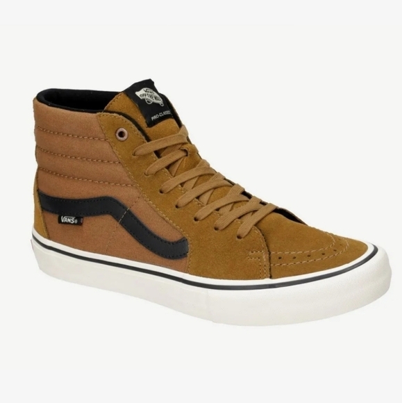 Vans Other - VANS Sk8 Hi Pro Trainers, Suede Sneakers Bronze ,Black/Tan, US Men's 9